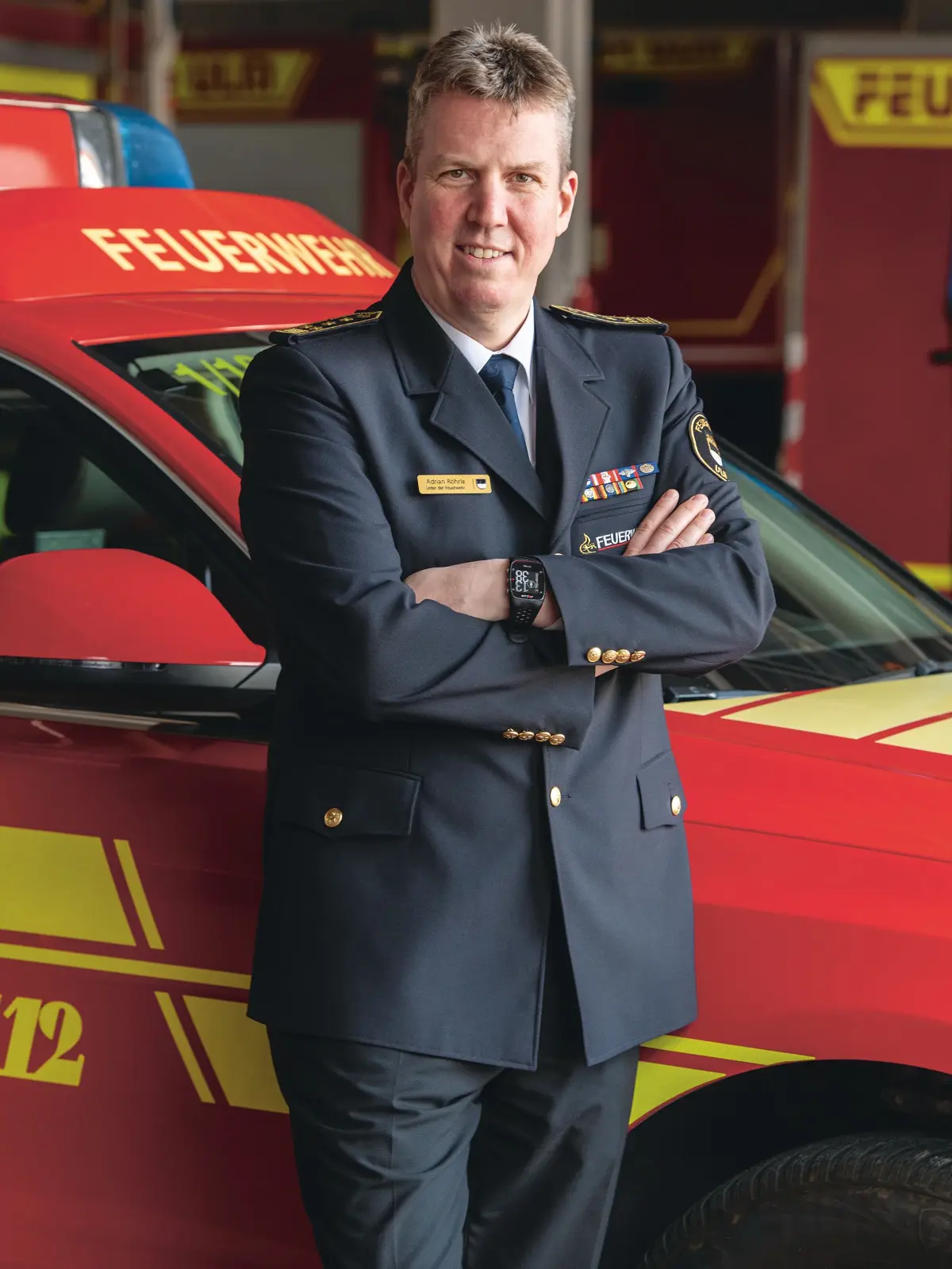 Ulms Feuerwehrkommandant Adrian Röhrle im Interview mit dem Stadtmagzin acht.neun