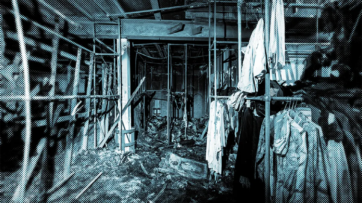 Ulmer Theater Probebühne in der Bleichstraße nach dem Brand und Paketposthalle