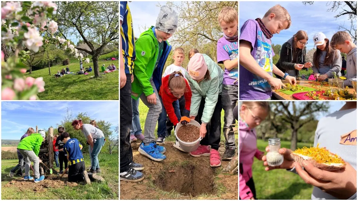 Unterricht auf der Streuobstwiese: Das ist Teil eines auf zwei Jahre angelegten Moduls an der Biosphärengrundschule Untermarchtal.