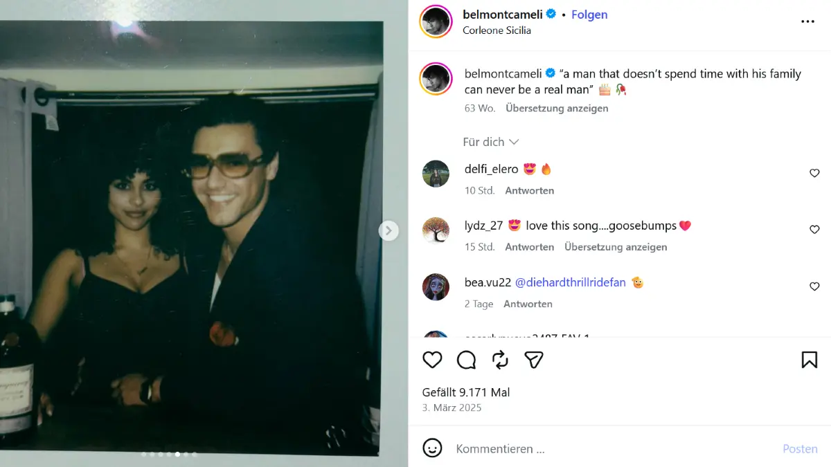 Am 5. März 2025 teilte Belmont Cameli ein erstes Foto mit Raina Morris.