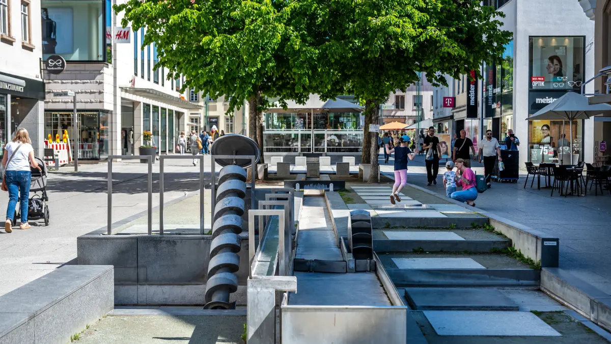 Göppingen Fußgängerzone Marktstraße Wasserspiele