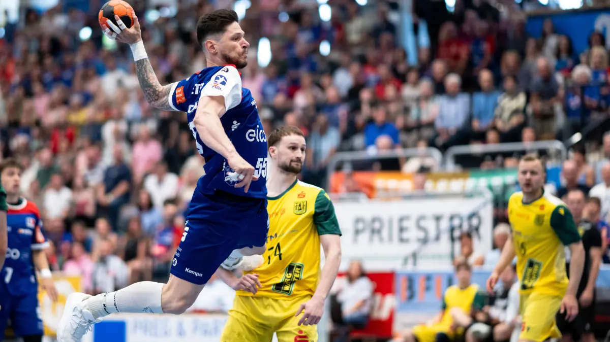 HBW Balingen Weilstetten vs. VFL Eintracht Hagen, Handball, 2. Bundesliga, 33. Spieltag, Saison 2025/2026, 23.05.2026,: Csaba Leimeter (HBW Balingen Weilstetten, #55),
HBW Balingen Weilstetten vs. VFL Eintracht Hagen, Handball, 2. Bundesliga, 33. Spieltag, Saison 2025/2026, 23.05.2026,
Eibner-Pressefoto/Andreas Ulmer