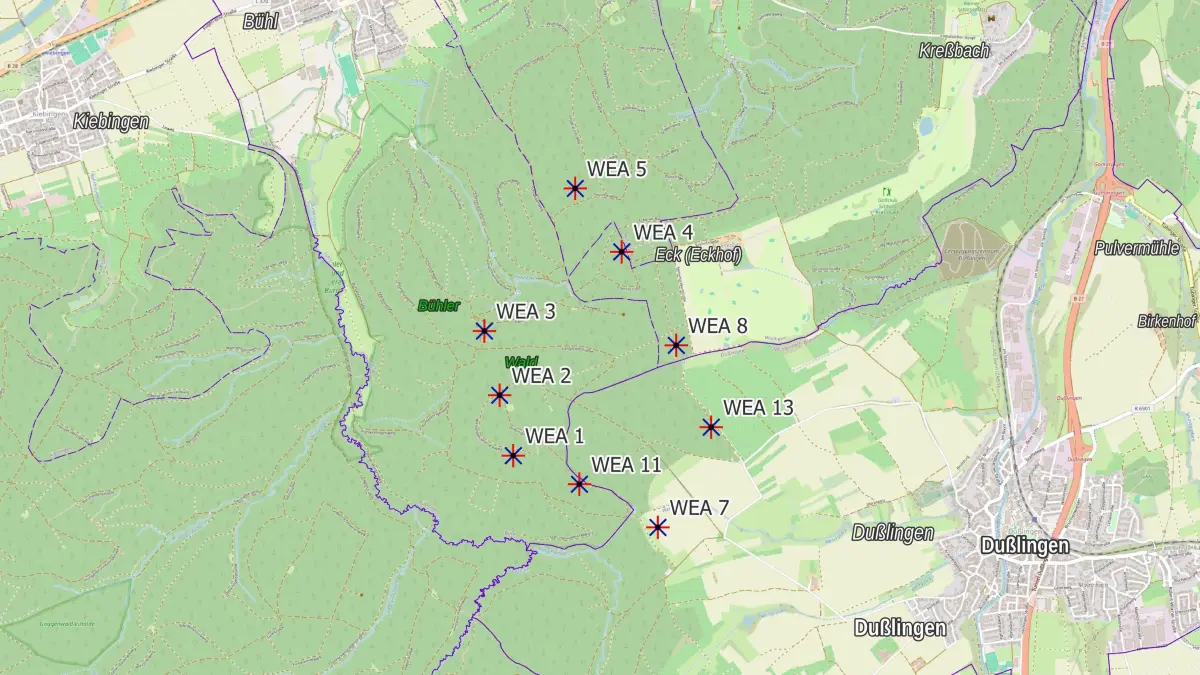 Rammert Windpark mit neun Anlagen