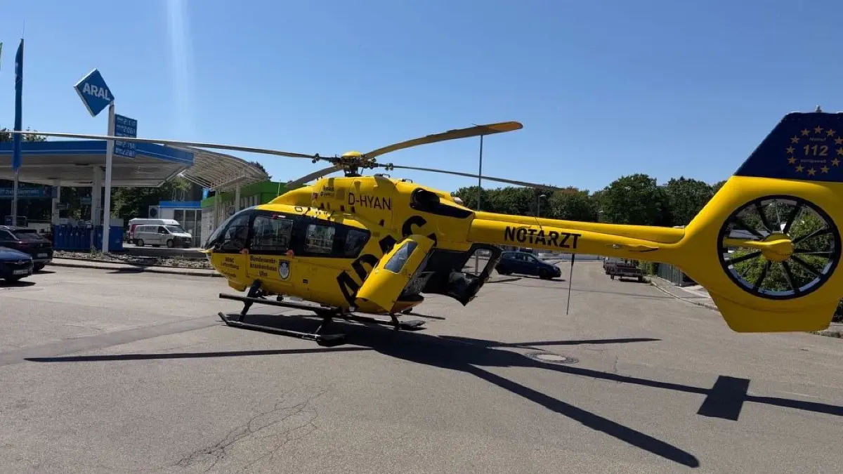 Hubschrauber an Aral-Tankstelle in Ulm-Wiblingen, 26.5.2026 - Notfall mit Reanimation/Todesfall