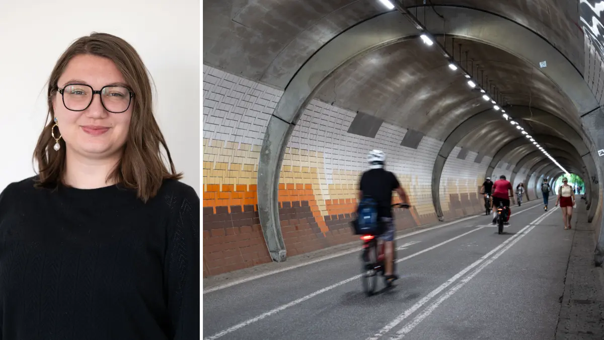 Ist es Autorin Lotta Bürker zu heiß, dann findet sie Zuflucht im Fahrradtunnel unter dem Schlossberg. Dort ist es immer angenehm kühl.