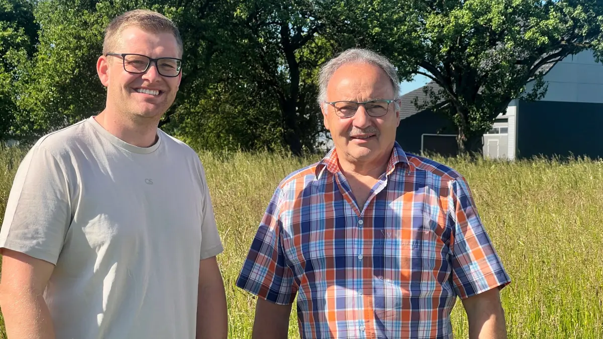 Jens Winterhalder und Lothar Mühlenstedt sprechen für den CDU-Agrarausschuss Schwäbisch Hall.