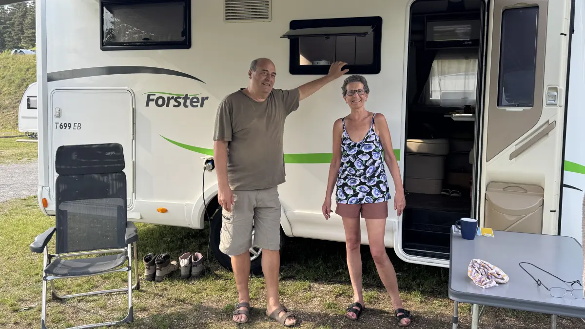 Walter Spannagel und seine Gattin Margit Steinborn kommen aus Reutlingen und machen mit ihrem Wohnmobil in Albstadt Halt, um Wandern zu gehen.
