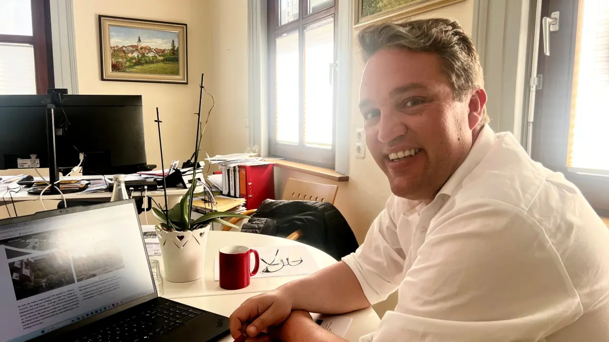 Bürgermeister Michael Dieterich, Blaufelden, informiert über die jüngsten Entwicklungen