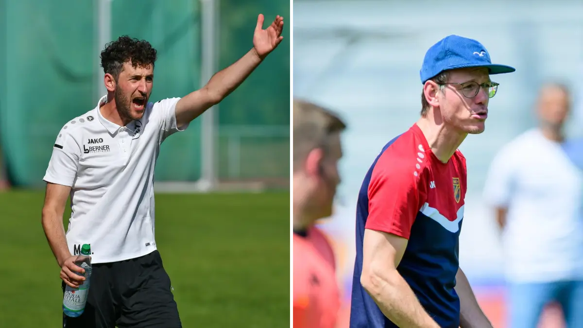 Für die beiden Trainer geht es um nichts weniger als den Klassenverbleib: Marc Mutschler (FC Rottenburg) und Steven Trevallion (SSC Tübingen).