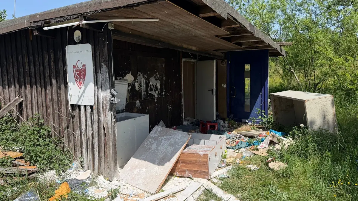 Das zerstörte Vereinsheim des TSV Senden