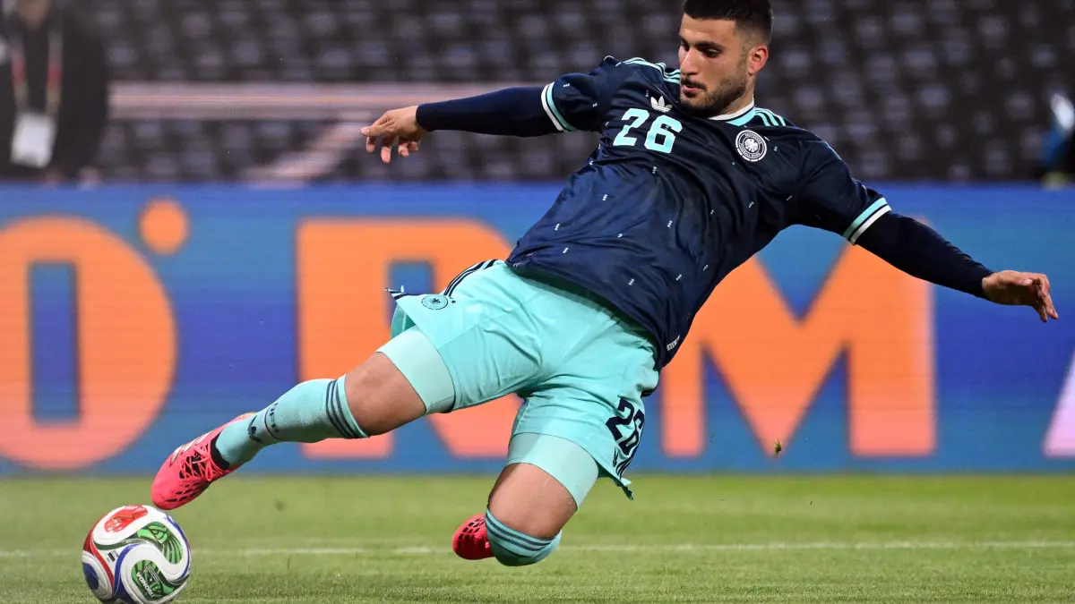 Germany's forward #26 Deniz Undav vies for the ball during a friendly match between Germany and Finland ahead of the 2026 FIFA World Cup football tournament, in Mainz, western Germany on May 31, 2026. (Photo by Kirill KUDRYAVTSEV / AFP)