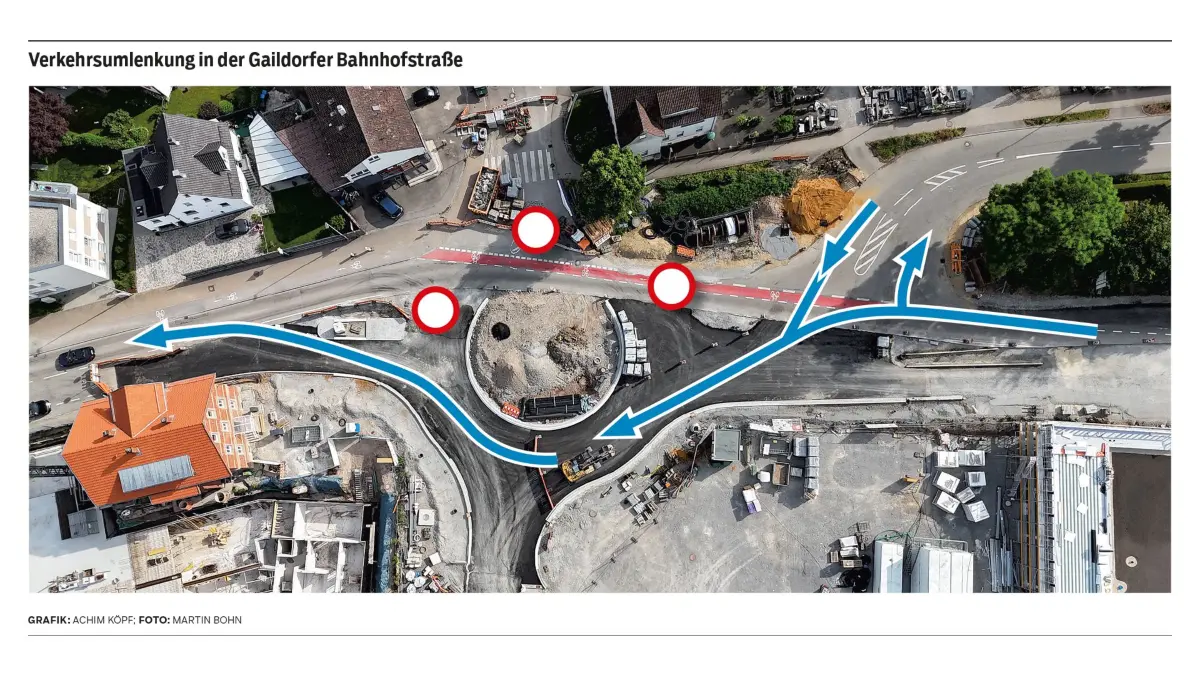 Kreisverkehr Gaildorf Bahnhofstraße Verkehrsverlegung, Grafik
