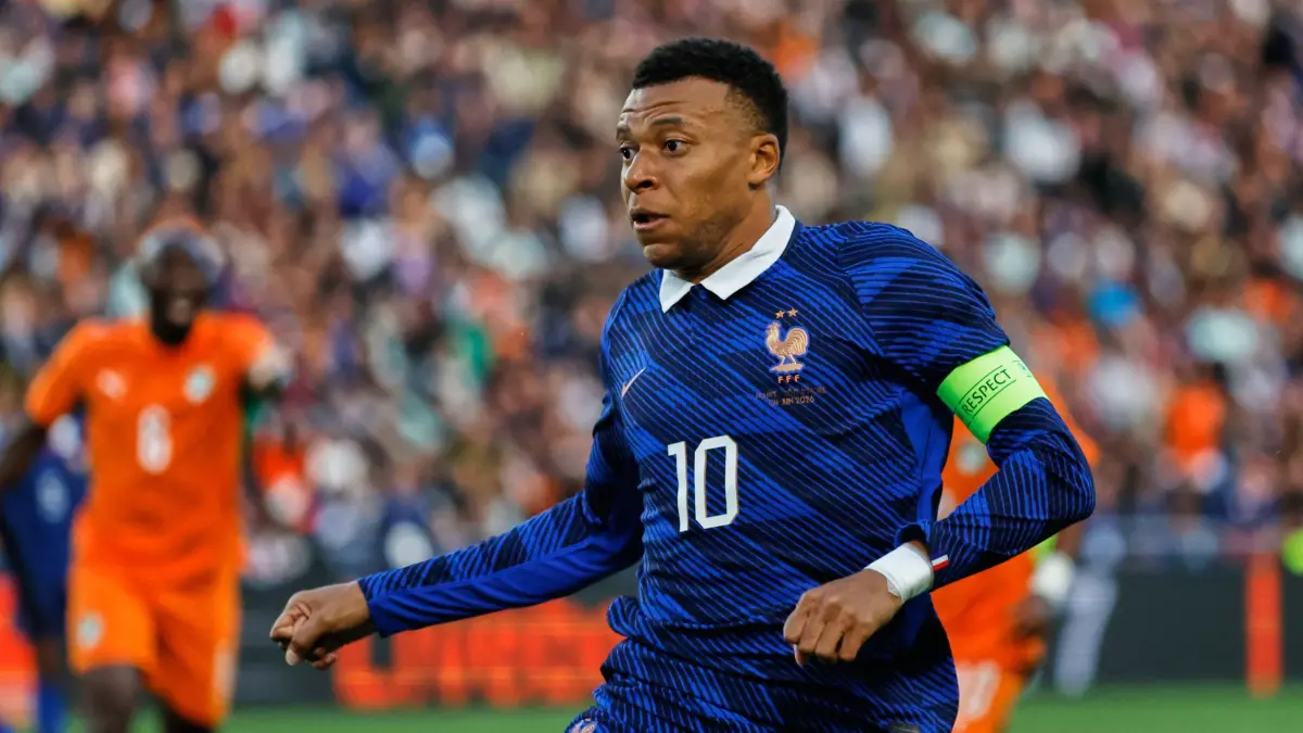 Frankreich - Elfenbeinküste: 04.06.2026, Frankreich, Nantes: Fußball, Männer: Länderspiele, Frankreich - Elfenbeinküste, Frankreichs Kylian Mbappe in Aktion. Foto: Jeremias Gonzalez/AP/dpa +++ dpa-Bildfunk +++