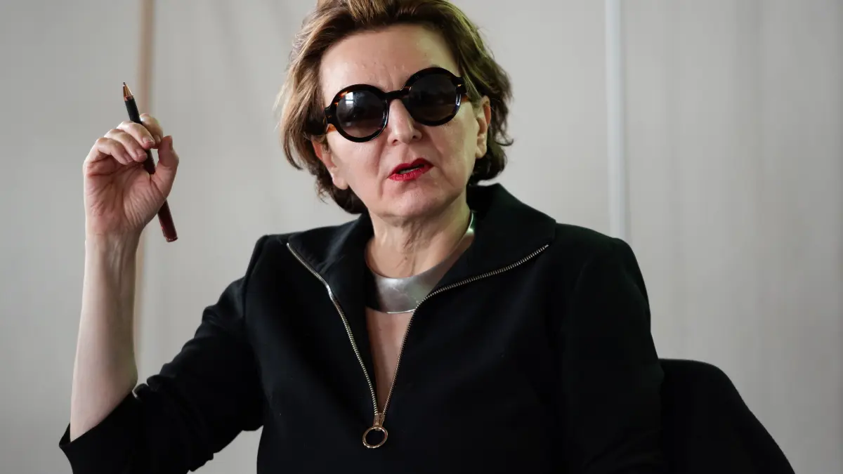 (ohne Überschrift): Vorsicht: Dieses Foto ist möglicherweise nur für den einstigen Verlag Schwäbisches Tagblatt verwendbar. Eva Illouz in Tübingen 03 24. Bild: Carolin Albers