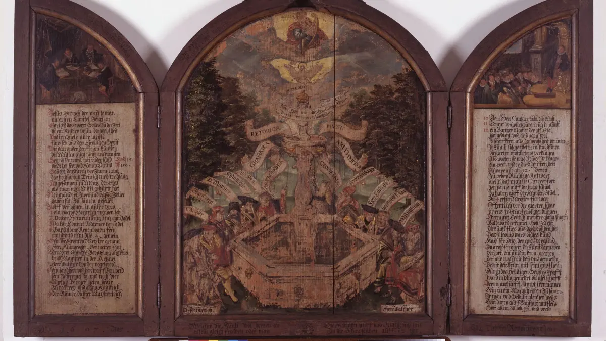 Ulmer Meistersinger: Die Tafel der Ulmer Meistersinger von 1545 aus dem Museum Ulm. Foto: Museum Ulm/Armin Buhl