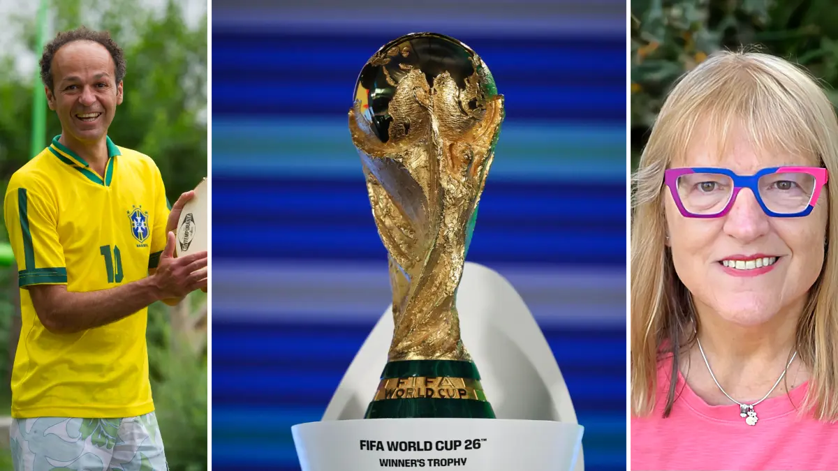 Helio Serodio (links) und Sissi Stein-Abel tippen Gruppen der Fußball-Weltmeisterschaft 2026.