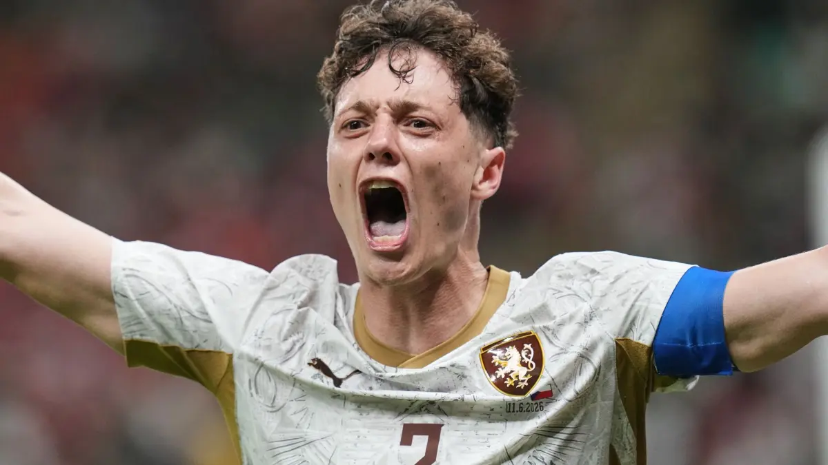 WM 2026 - Südkorea - Tschechien: 11.06.2026, Mexiko, Zapopan: Fußball, Männer: WM, Südkorea - Tschechien, Vorrunde, Gruppe A, Spieltag 1, Guadalajara-Stadion in Zapopan bei Guadalajara. Ladislav Krejci (Tschechien) jubelt nach seinem Tor zum 0:1. Foto: Dolores Ochoa/AP/dpa +++ dpa-Bildfunk +++