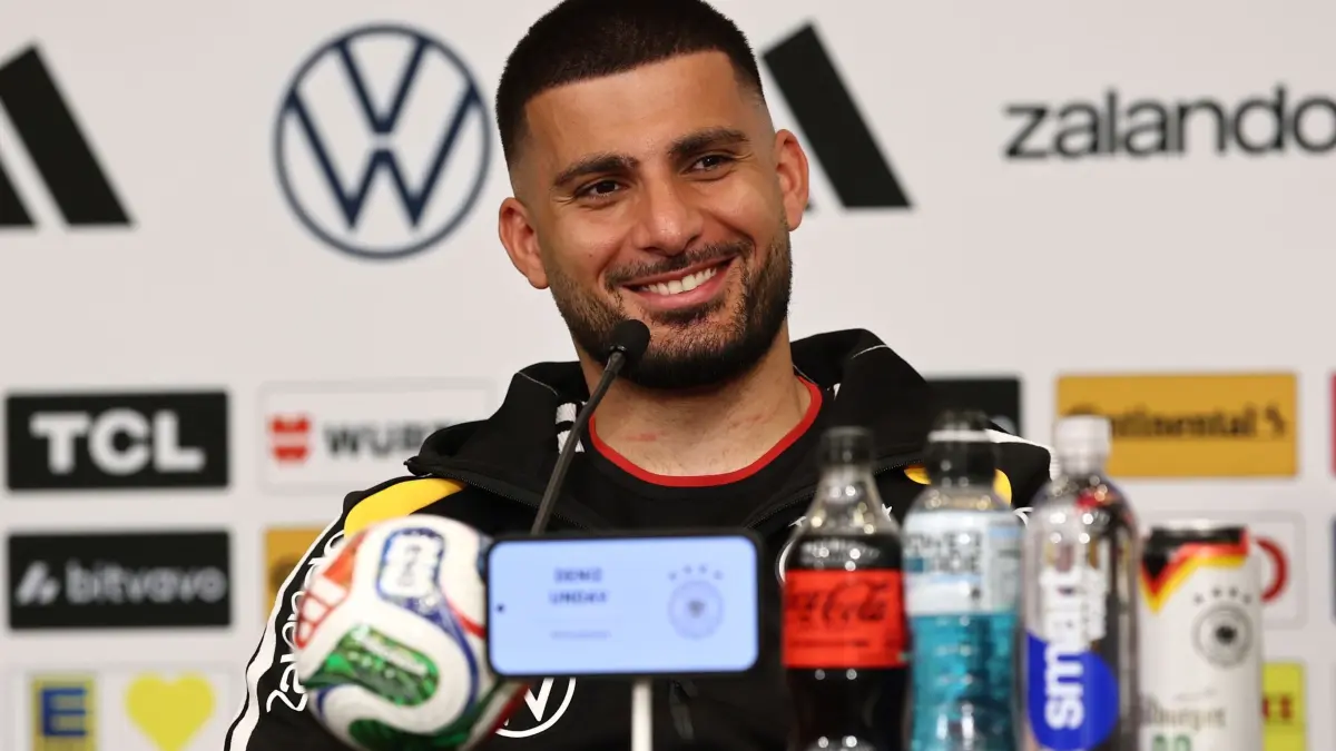 WM 2026 - Deutschland Pressekonferenz: 12.06.2026, USA, Winston-Salem: Fußball: Nationalmannschaft, Deutschland, Pressekonferenz, vor dem ersten WM-Spiel gegen Curaçao, Deniz Undav nimmt an der PK teil. Foto: Christian Charisius/dpa +++ dpa-Bildfunk +++
