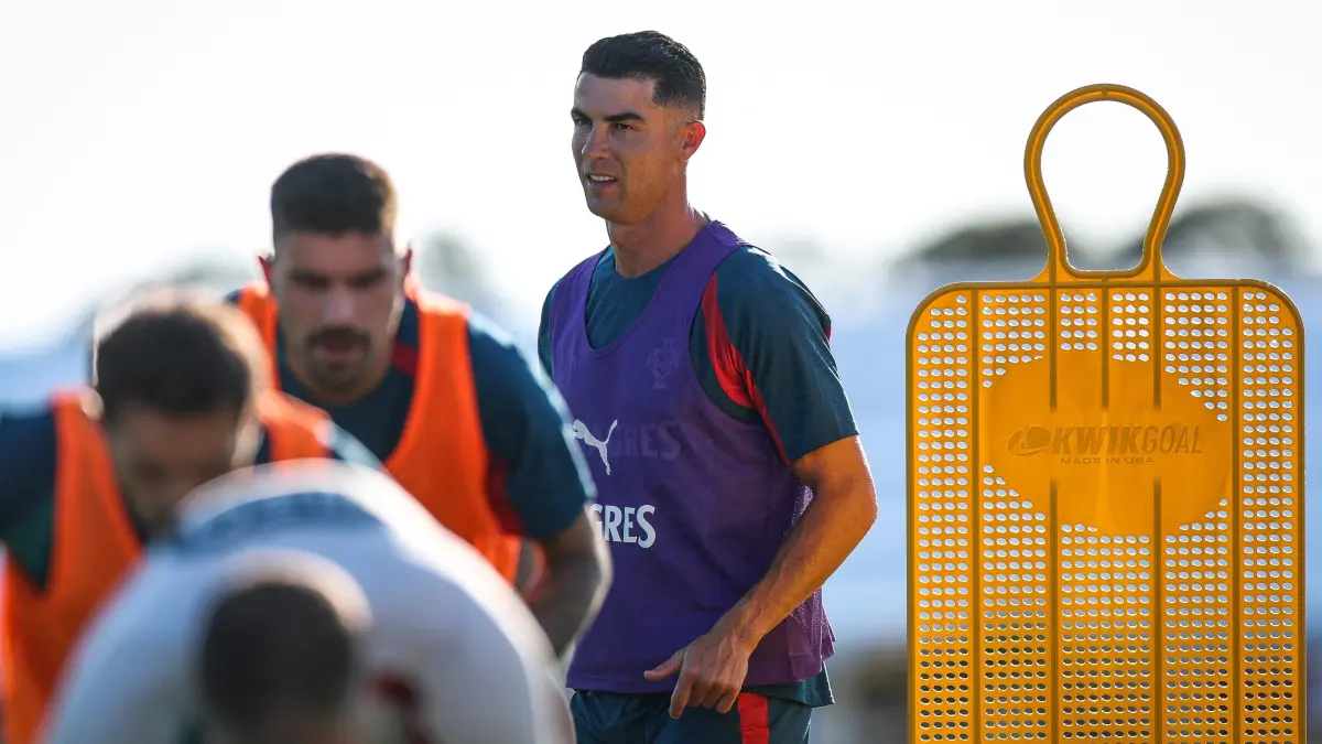 Portugal's forward #07 Cristiano Ronaldo takes part in a training session during the FIFA 2026 World Cup football tournament at Gardens North County District Park in West Palm Beach, Florida on June 13, 2026. (Photo by PATRICIA DE MELO MOREIRA / AFP)