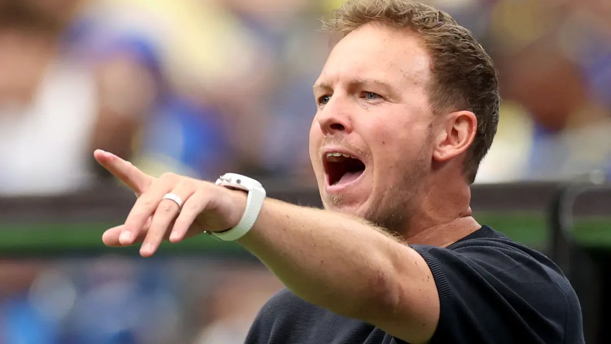 Germany v Curacao: Group E - FIFA World Cup 2026: HOUSTON, TEXAS - JUNE 14: Julian Nagelsmann, Head Coach of Germany, reacts during the FIFA World Cup 2026 Group E match between Germany and Curacao at Houston Stadium on June 14, 2026 in Houston, Texas. Alexander Hassenstein/Getty Images/AFP (Photo by ALEXANDER HASSENSTEIN / GETTY IMAGES NORTH AMERICA / Getty Images via AFP)