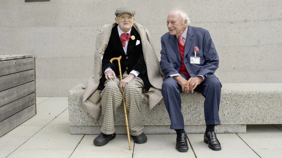 David Hockney und Reinhold Würth treffen am Carmen Würth Forum aufeinander, April 2023