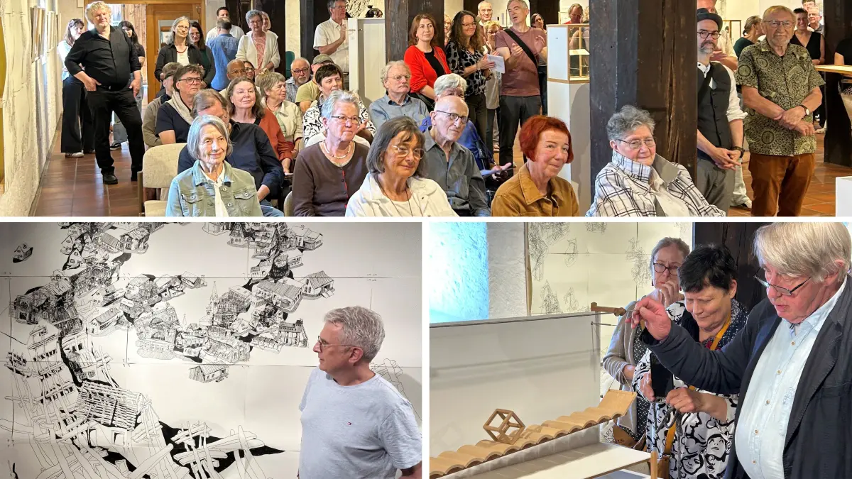Galerie im Alten Bau Geislingen - Doppelausstellung mit Zeichnungen von Thomas Bickelhaupt und kinetischen Objekten von Erich Lutz