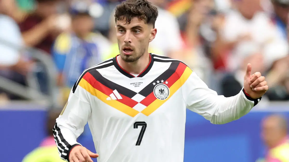 Germany v Curacao: Group E - FIFA World Cup 2026: HOUSTON, TEXAS - JUNE 14: Kai Havertz of Germany reacts during the FIFA World Cup 2026 Group E match between Germany and Curacao at Houston Stadium on June 14, 2026 in Houston, Texas. Alexander Hassenstein/Getty Images/AFP (Photo by ALEXANDER HASSENSTEIN / GETTY IMAGES NORTH AMERICA / Getty Images via AFP)