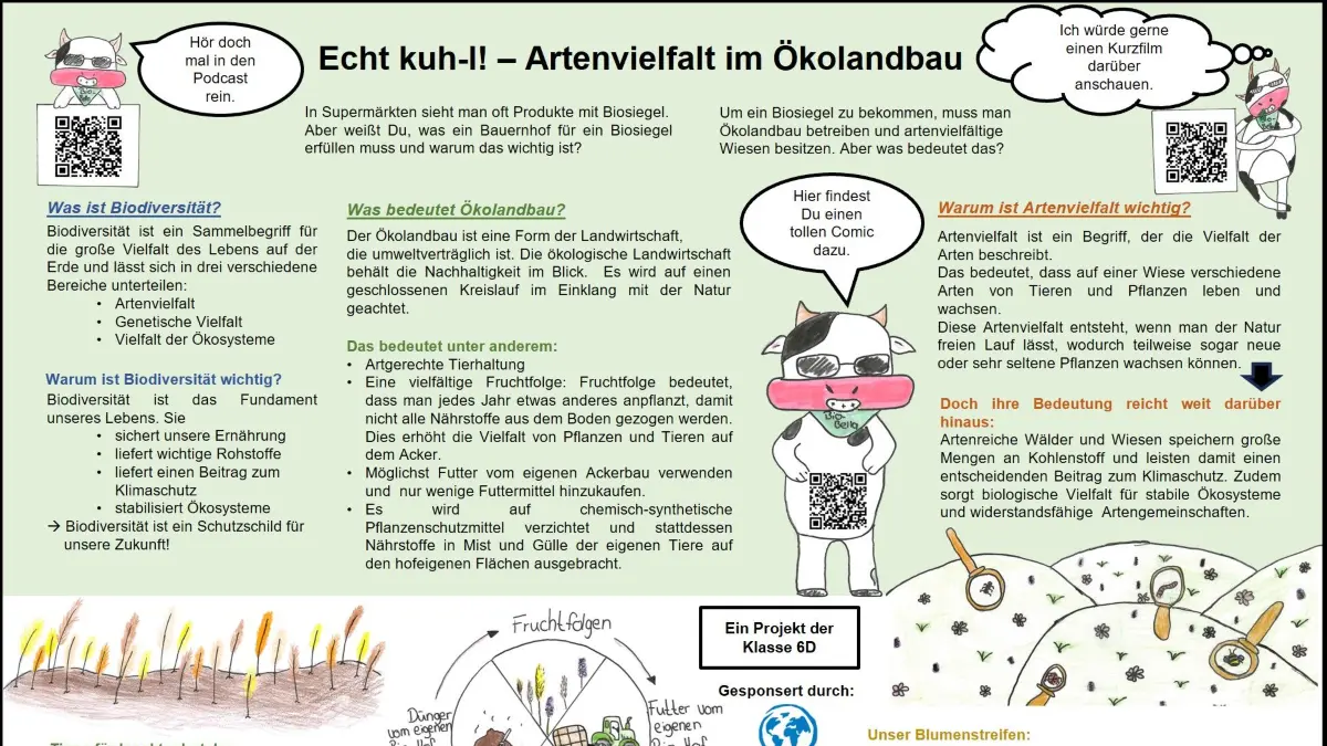 Diese Informationstafel zum Thema Artenvielfalt steht inzwischen auf dem Schulhof des Hechinger Gymnasiums.