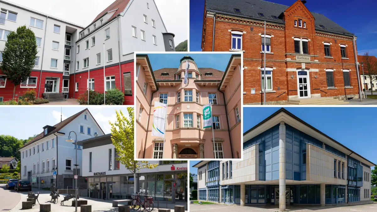 Rathäuser in Deggingen, Nellingen, Bad Ditzenbach, Amstetten und Geislingen (Bildbitte)