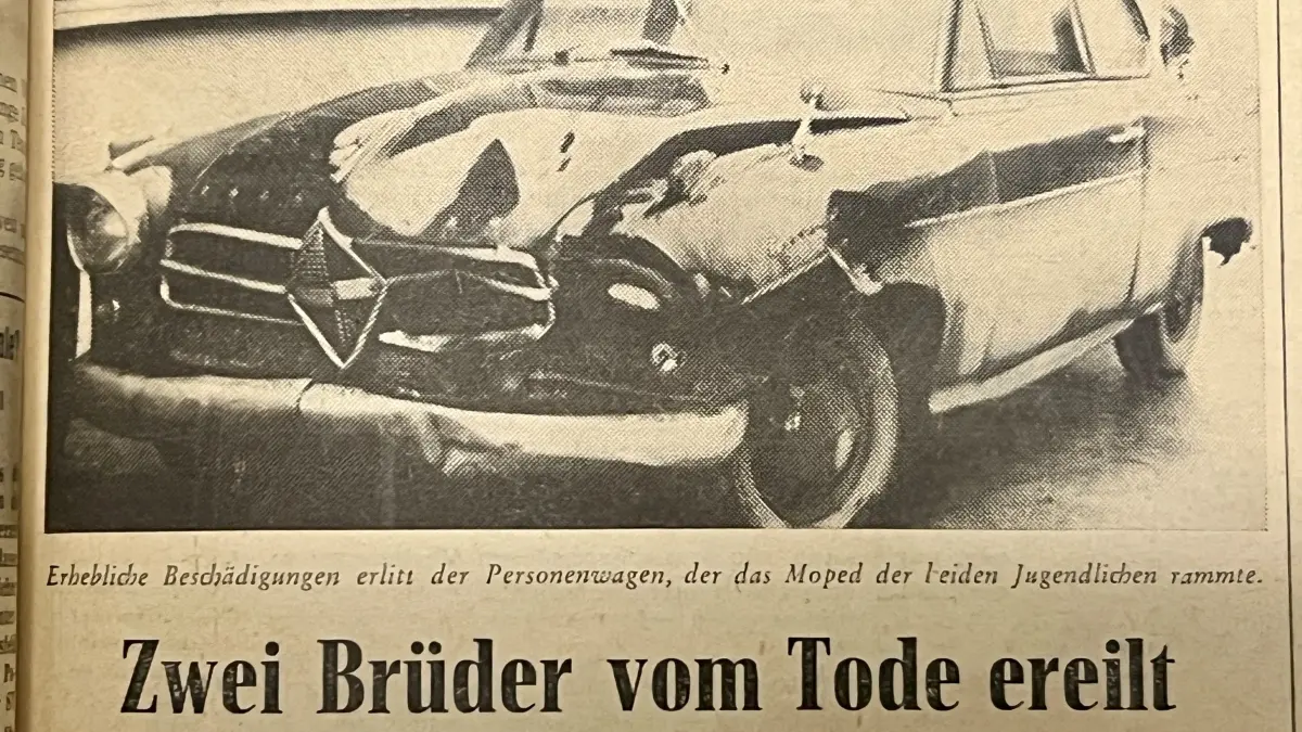 Das Hohenloher Tagblatt hat 1966 groß über den Unfall in Gammesfeld berichtet.