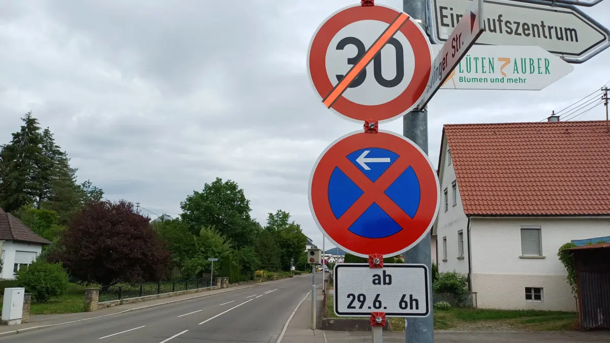 Frommern Umleitung Schilder