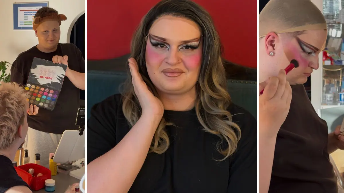 Tizian Fuchs wird zu Madame Tiz. Der 21-Jährige hat einen Workshop in Ulm gehalten, mit Fokus auf Drag-Make-up.