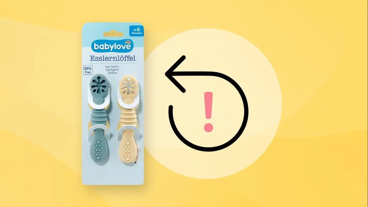 Rückruf bei dm: Kinderlöffel der Eigenmarke "babylove" wegen Erstickungsgefahr zurückgerufen