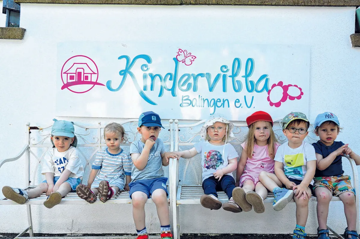 Voller Vorfreude: Die Kinder der Kindervilla freuen sich aufs Jubiläumsfest am Samstag, 20. Juni.⇥Foto: Volker Schweizer