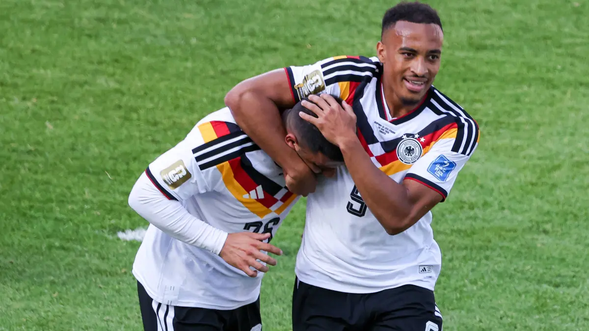 Germany v Cote D Ivoire: Group E - FIFA World Cup, WM, Weltmeisterschaft, Fussball 2026 Deniz Undav 26 left celebrates his goal with Jamie Leweling 9 right during the FIFA World Cup 2026 group stage match between Germany and Ivory Coast at Toronto Stadium in Toronto, Ontario, Canada, on June 20, 2026. Toronto Ontario Canada PUBLICATIONxNOTxINxFRA Copyright: xIndrawanxKumalax originalFilename:kumala-thefifaw260620_npYbh.jpg