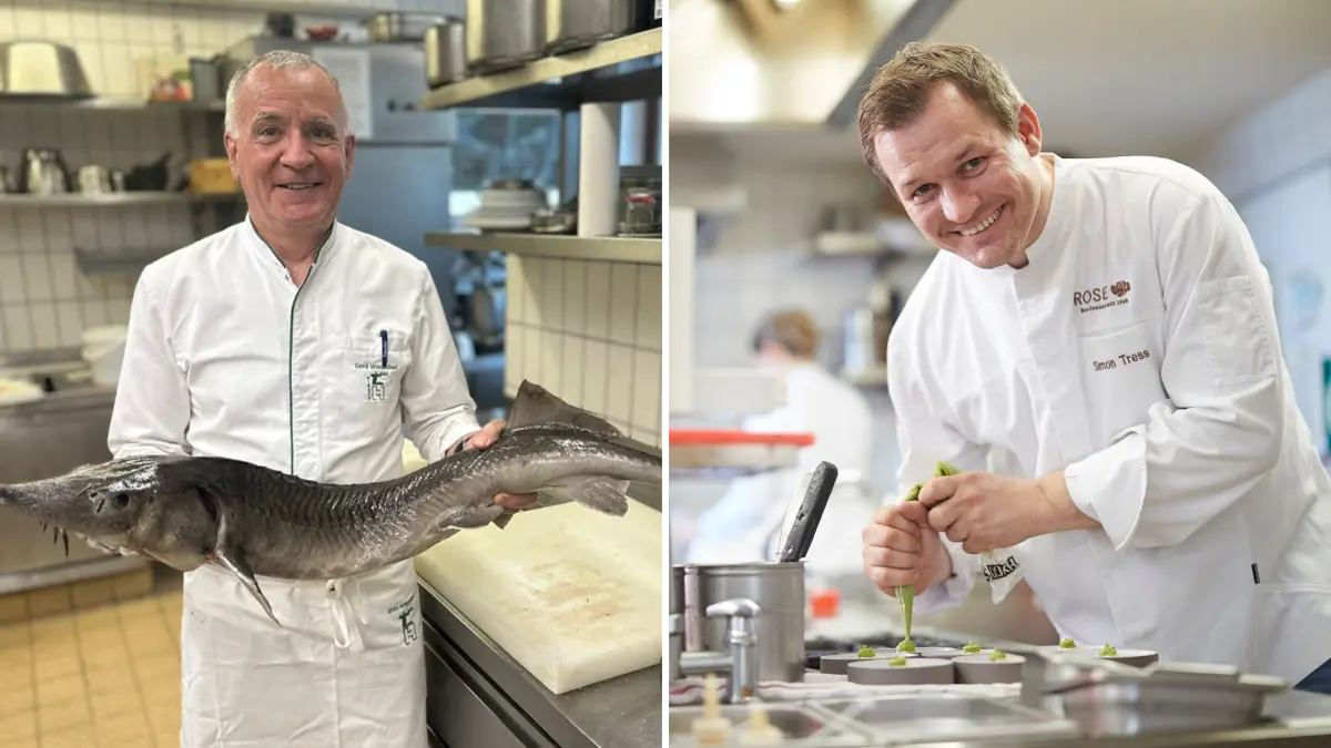 Die Spitzengastronomen Gerd Winhösel (links) und Simon Tress betreiben Restaurants mit je einem Michelin-Stern. Damit sind sie im Landkreis Reutlingen die einzigen. Wird ihr Stern heute verlängert?