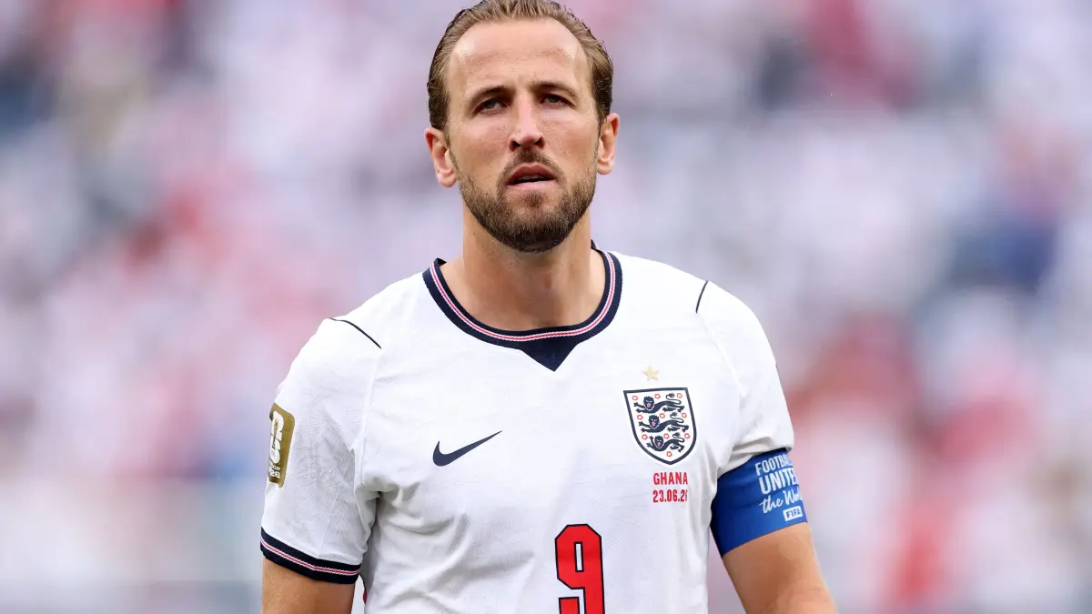 England v Ghana: Group L - FIFA World Cup 2026: FOXBOROUGH, MASSACHUSETTS - JUNE 23: Harry Kane #9 of England reacts after the scoreless draw in the FIFA World Cup 2026 Group L match between England and Ghana at Boston Stadium on June 23, 2026 in Foxborough, Massachusetts. Justin Setterfield/Getty Images/AFP (Photo by Justin Setterfield / GETTY IMAGES NORTH AMERICA / Getty Images via AFP)