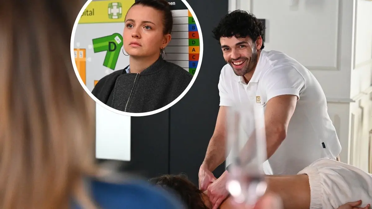 Nick massiert Isabell und ihre Freundinnen und vergisst völlig, dass Lucie auf ihn wartet.
