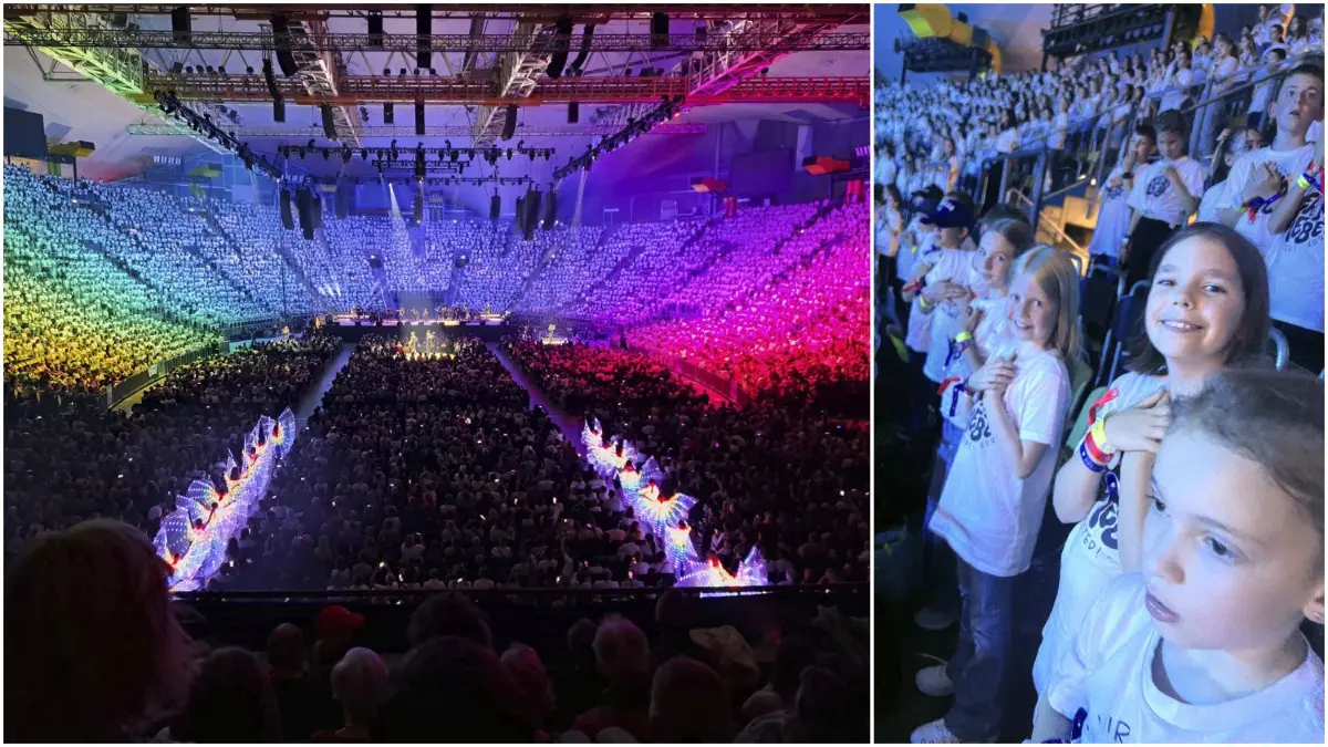 Die Olympiahalle war bis oben hin voll – mit dabei: die Schüler aus Treffelhausen.