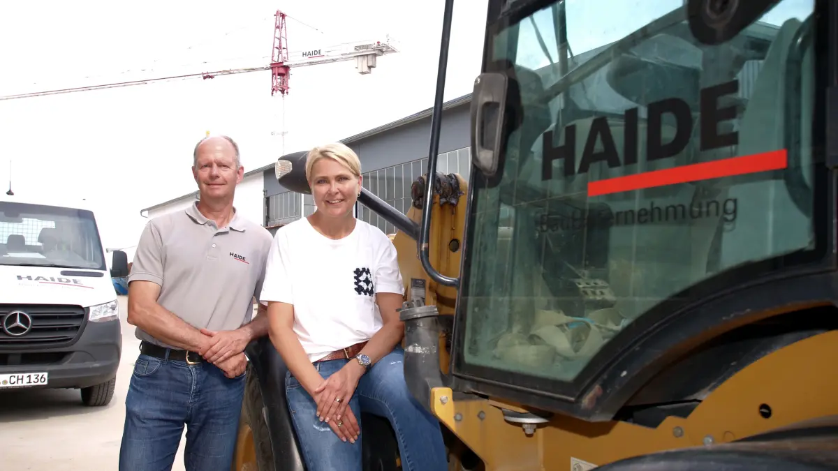 100 Jahre Firma Haide Bauunternehmung Langenau Wolfgang Haide und Nadine Turi