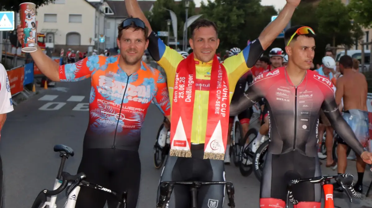(v. links n. re.): Nico Zimmermann (Racing Students), Lorenz Bock (RSV Tailfingen) und Axel Geiger (Fratelli Racing)