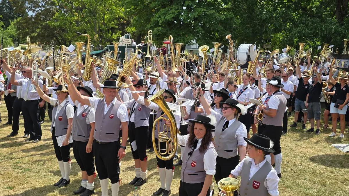 Die Musik, sie lebe hoch! Auch beim Kreismusikfest in Höfendorf bildete der Massenchor wieder einen von vielen Höhepunkten.