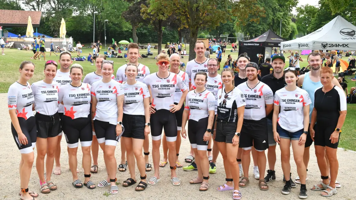 Die Triathleten der TSG Ehingen beim Triathlon Erbach 2026