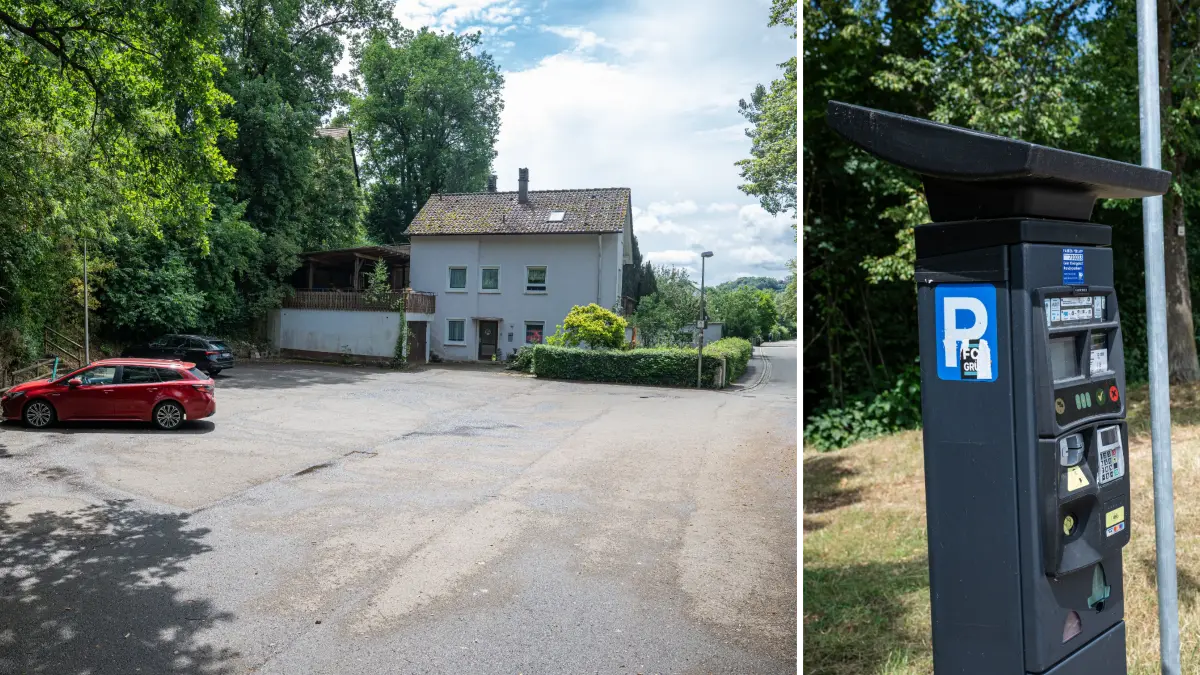 Wie viele Meter vom Parkplatz bis zum Parkscheinautomat sind zumutbar? Vom Parkplatz am Ende des Salzwasenwegs (links) bis zum Automaten an der Ecke Jürgensenstraße sind es rund 240 Meter.