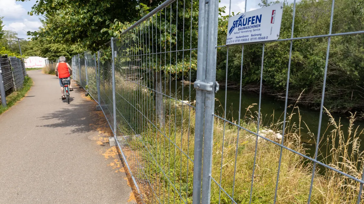 Göppingen Filsterrassen am CB Arbeiten nach Hochwasser