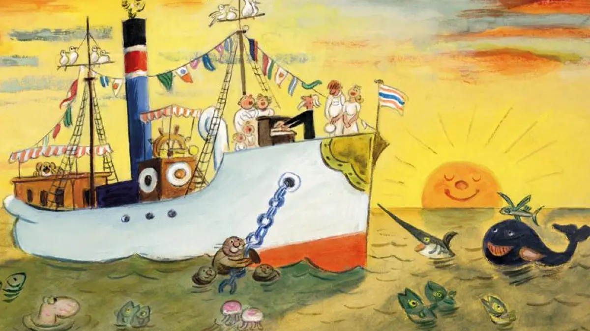 Szene aus dem 1948 entstandnenen und 2009 erschienenen Buchprojekt Walter Triers "The Jolly Jumper"