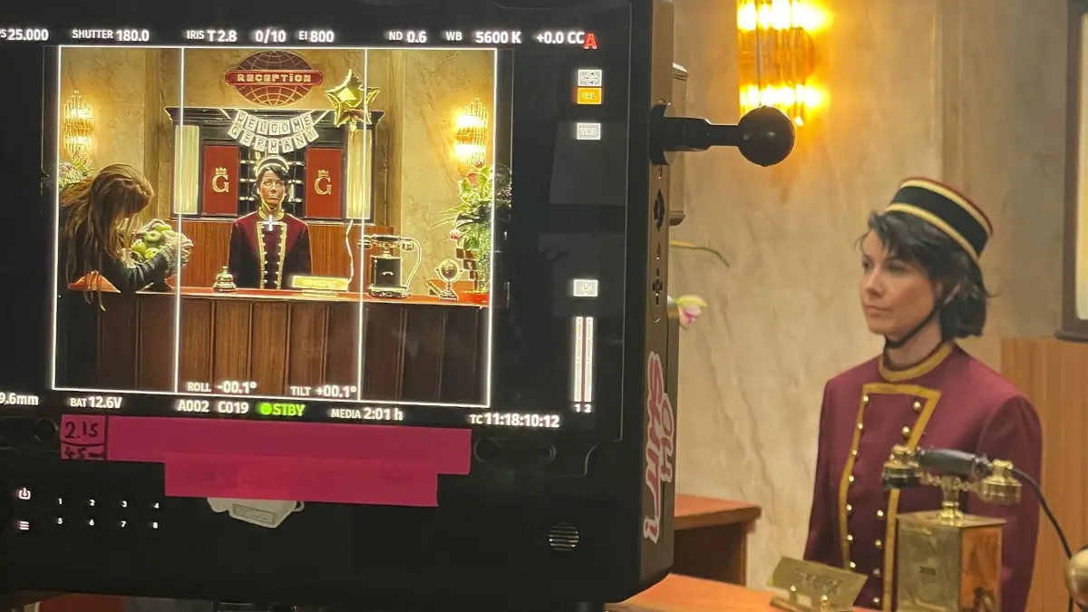 Franziska Maria Pößl am Set: Gedreht wurde in der Nähe von Bamberg.