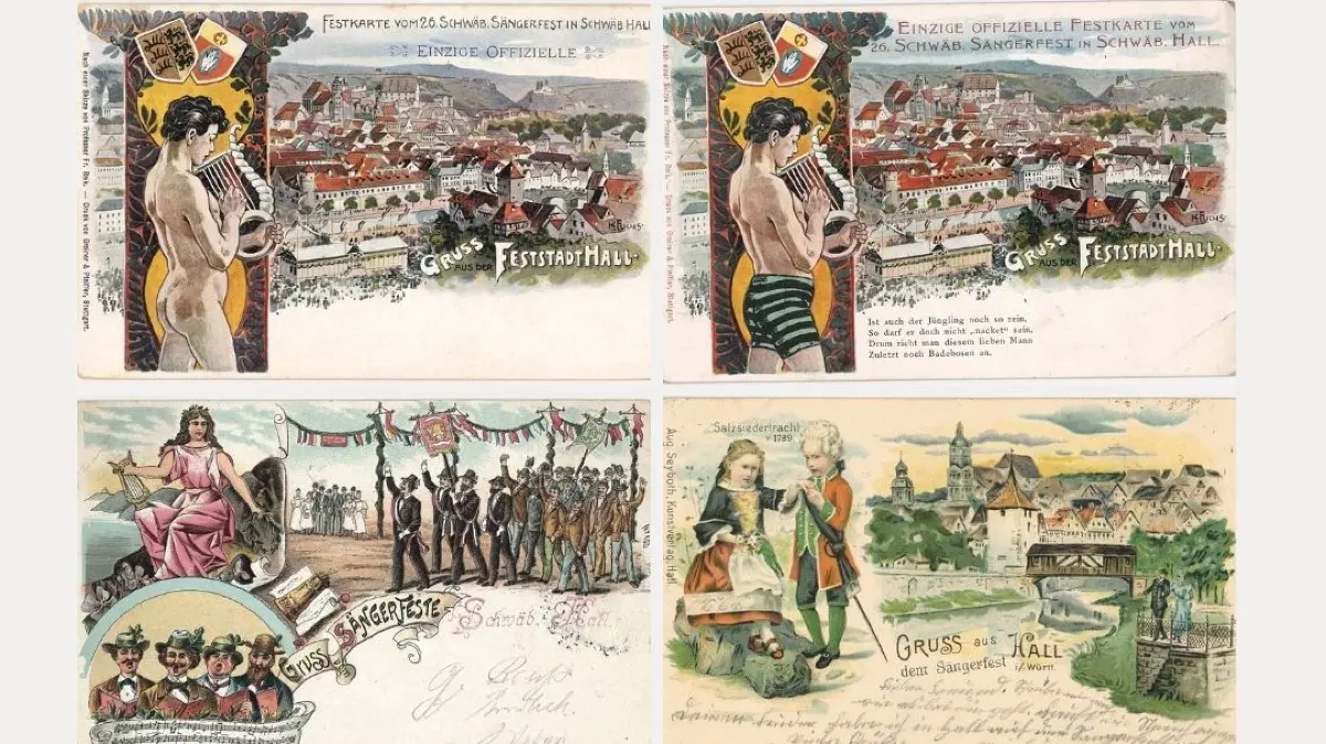 Postkarten Schwäbisches Liederfest 1901 in Schwäbisch Hall