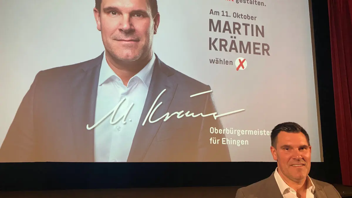Martin Krämer hat an diesem Freitag im Ehinger Kino seine Kandidatur für das Amt des Oberbürgermeisters von Ehingen verkündet.