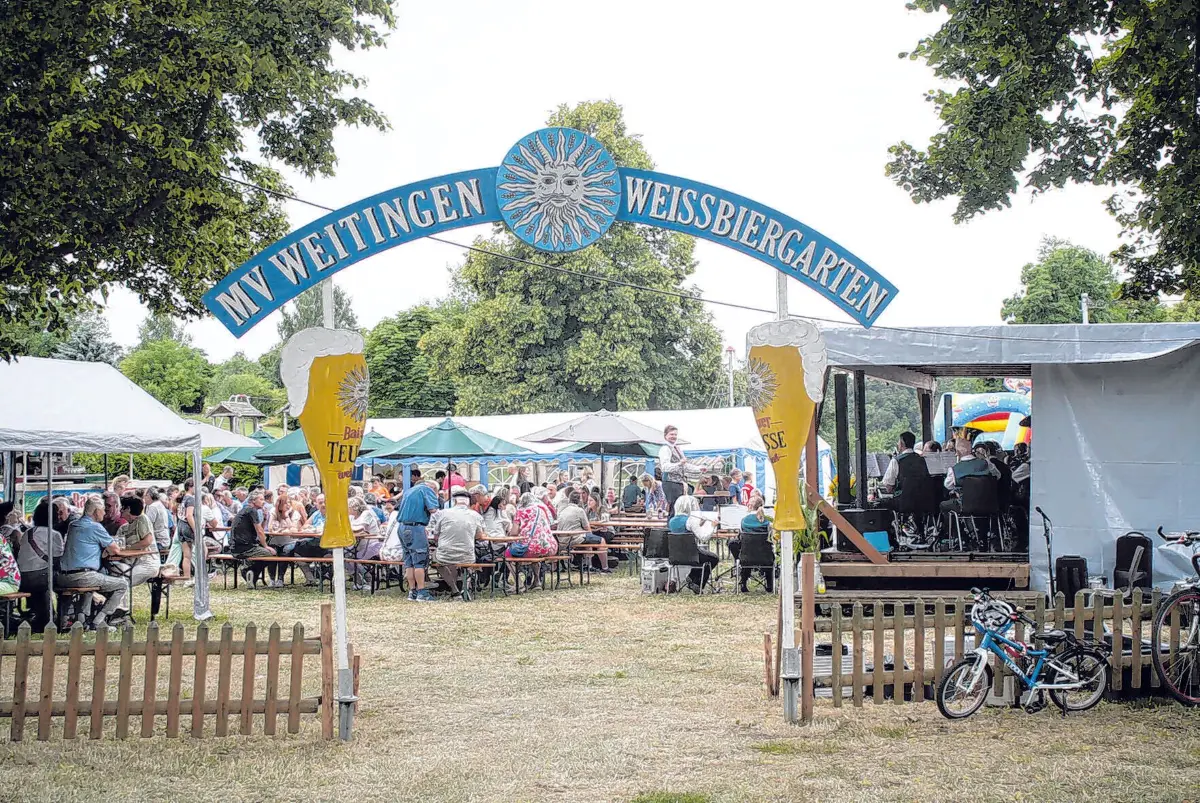 Gemütlichkeit und Bierseligkeit sind wieder im idyllischen Weißbiergarten des Weitinger Musikvereins angesagt.⇥Foto: Hermann Nesch